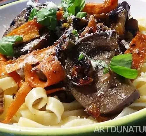 Aubergine grillée tagliatelles - Art du Naturel
