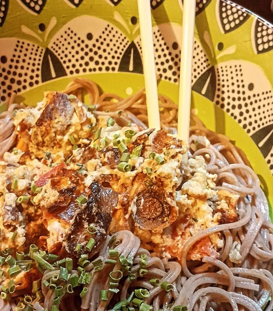 Omelette Japonaise et nouilles soba